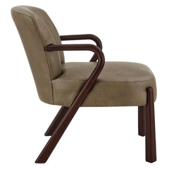 Arden Mushroom Faux Leather Upholstered Accent Armchair - Ornate Home
