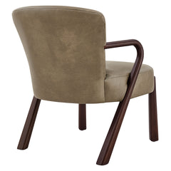 Arden Mushroom Faux Leather Upholstered Accent Armchair - Ornate Home