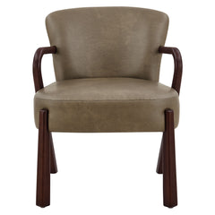 Arden Mushroom Faux Leather Upholstered Accent Armchair - Ornate Home