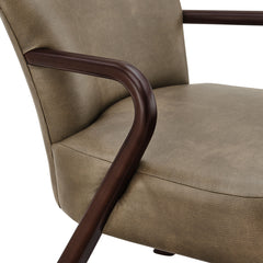 Arden Mushroom Faux Leather Upholstered Accent Armchair - Ornate Home