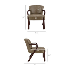 Arden Mushroom Faux Leather Upholstered Accent Armchair - Ornate Home