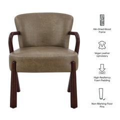 Arden Mushroom Faux Leather Upholstered Accent Armchair - Ornate Home