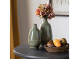 Arden Sage Green 2 Piece Ceramic Vases - Ornate Home