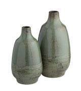 Arden Sage Green 2 Piece Ceramic Vases - Ornate Home