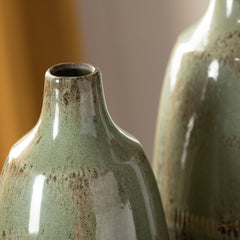 Arden Sage Green 2 Piece Ceramic Vases - Ornate Home