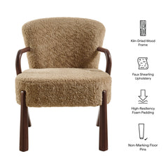 Arden Sand Faux Shearling Accent Armchair - Ornate Home