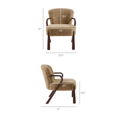 Arden Sand Faux Shearling Accent Armchair - Ornate Home