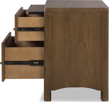 Arden Tavern Brown 2-Drawer Nightstand - Ornate Home