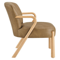 Arden Toast Faux Leather Upholstered Accent Armchair - Ornate Home