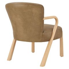 Arden Toast Faux Leather Upholstered Accent Armchair - Ornate Home