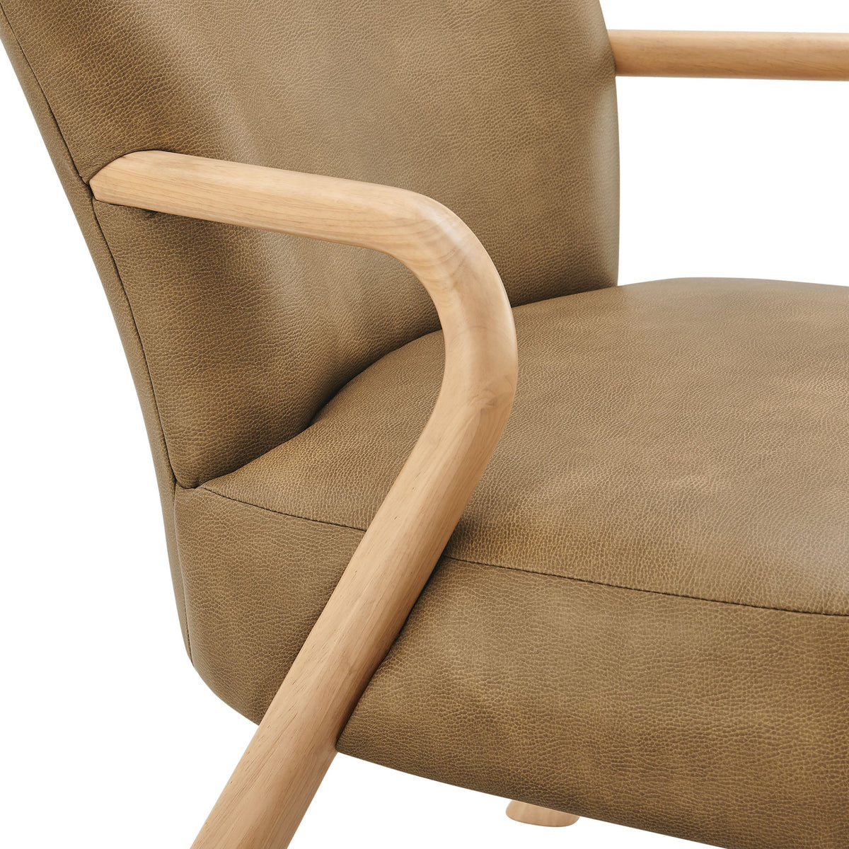 Arden Toast Faux Leather Upholstered Accent Armchair - Ornate Home