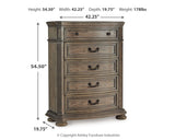 Ardenfield Light Brown California King Sleigh Bedroom Set with Chest and Nightstand - Ornate Home