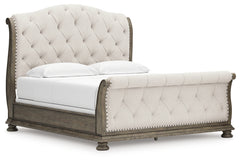 Ardenfield Light Brown California King Sleigh Bedroom Set with Chest and Nightstand - Ornate Home