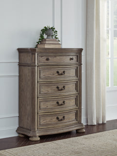 Ardenfield Light Brown California King Sleigh Bedroom Set with Chest and Nightstand - Ornate Home