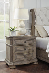 Ardenfield Light Brown California King Sleigh Bedroom Set with Chest and Nightstand - Ornate Home