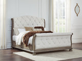 Ardenfield Light Brown California King Upholstered Sleigh Bed (Online Special Price) - Ornate Home