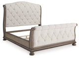 Ardenfield Light Brown California King Upholstered Sleigh Bed (Online Special Price) - Ornate Home
