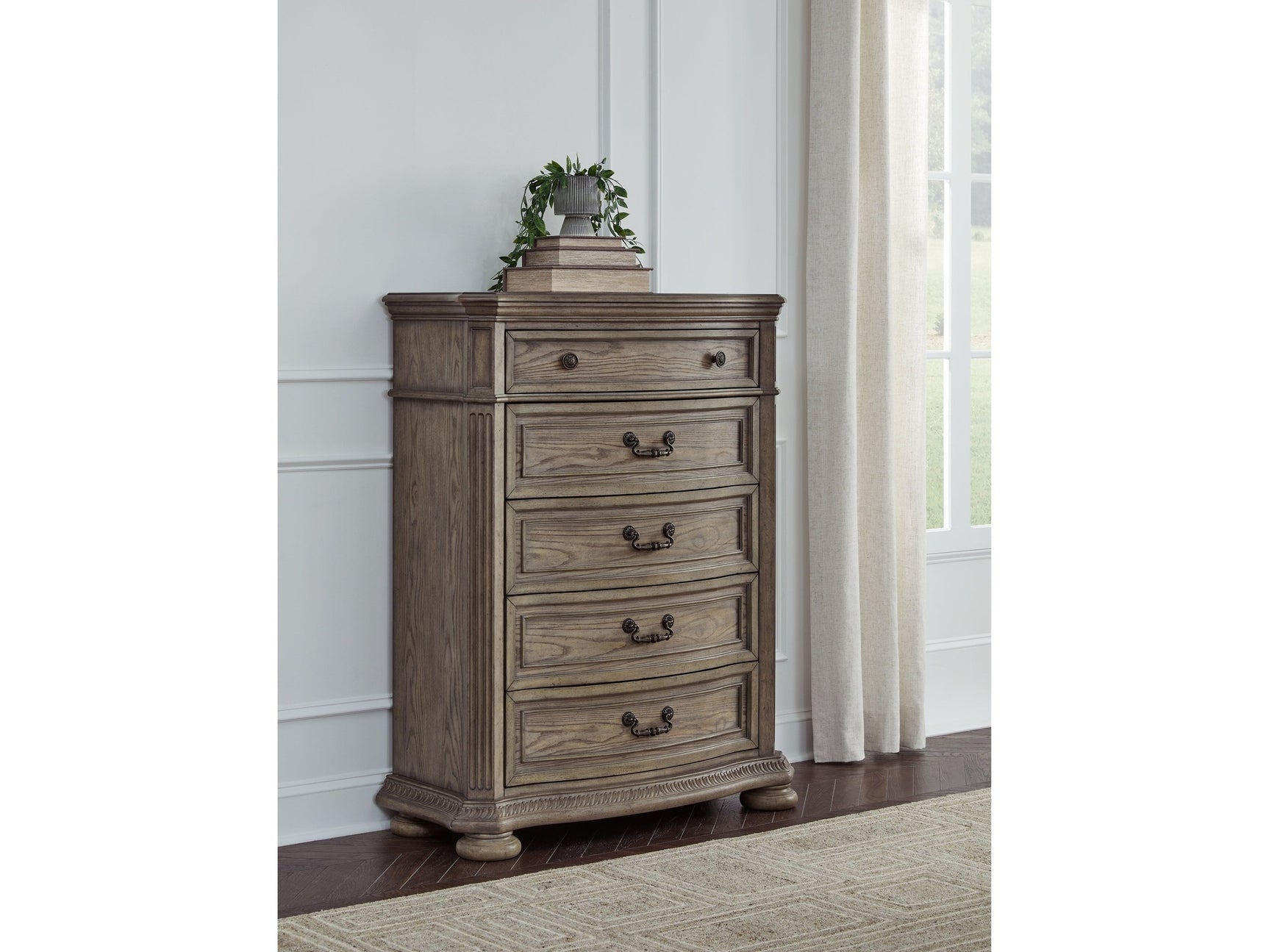 Ardenfield Light Brown Five Drawer Chest - Ornate Home