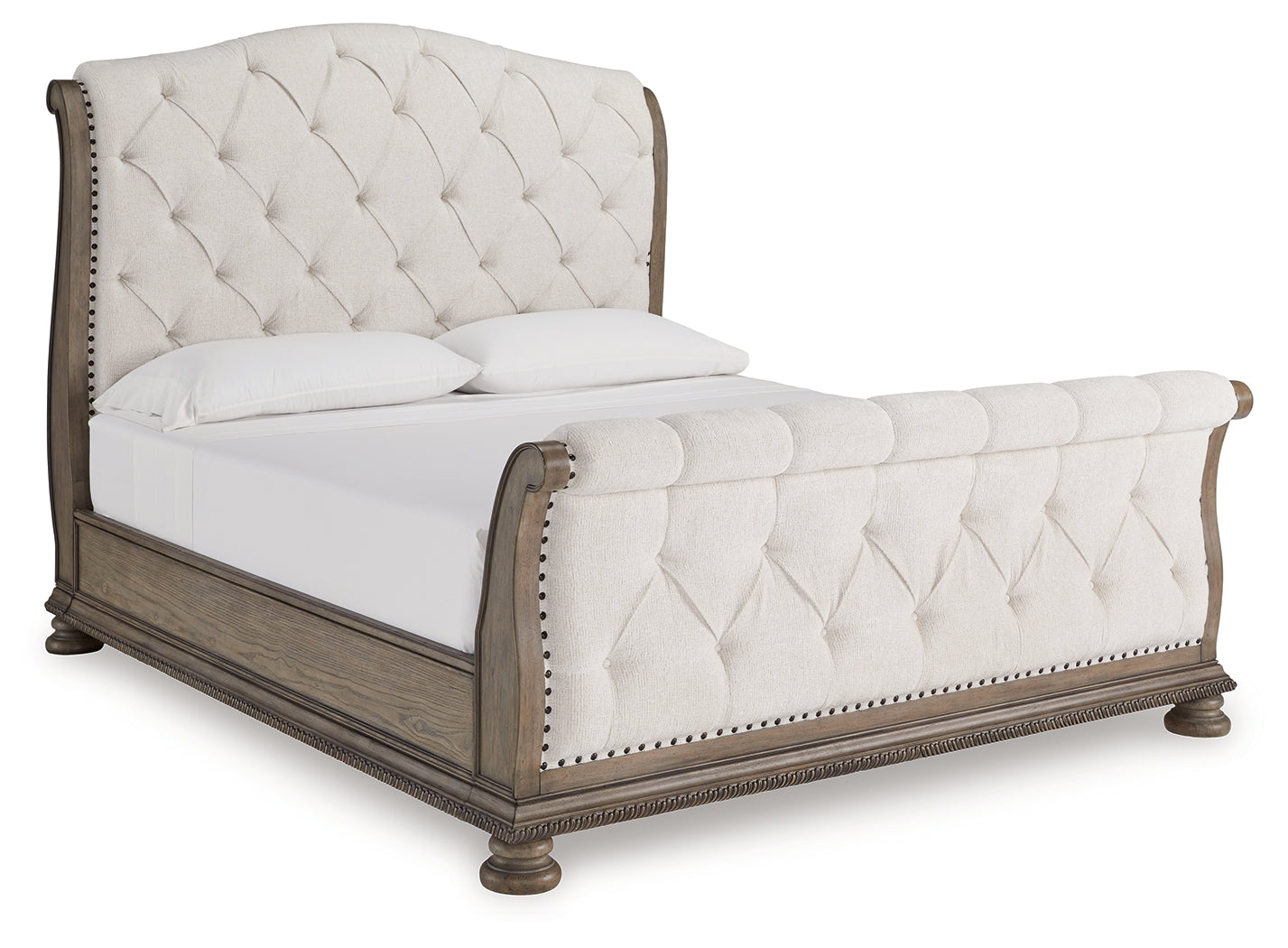 Ardenfield Light Brown King Sleigh Bedroom Set with Dresser, Mirror and Nightstand (Online Special Price) - Ornate Home