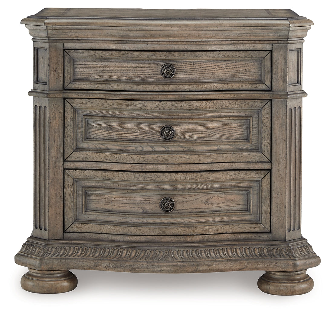 Ardenfield Light Brown King Sleigh Bedroom Set with Dresser, Mirror and Nightstand (Online Special Price) - Ornate Home