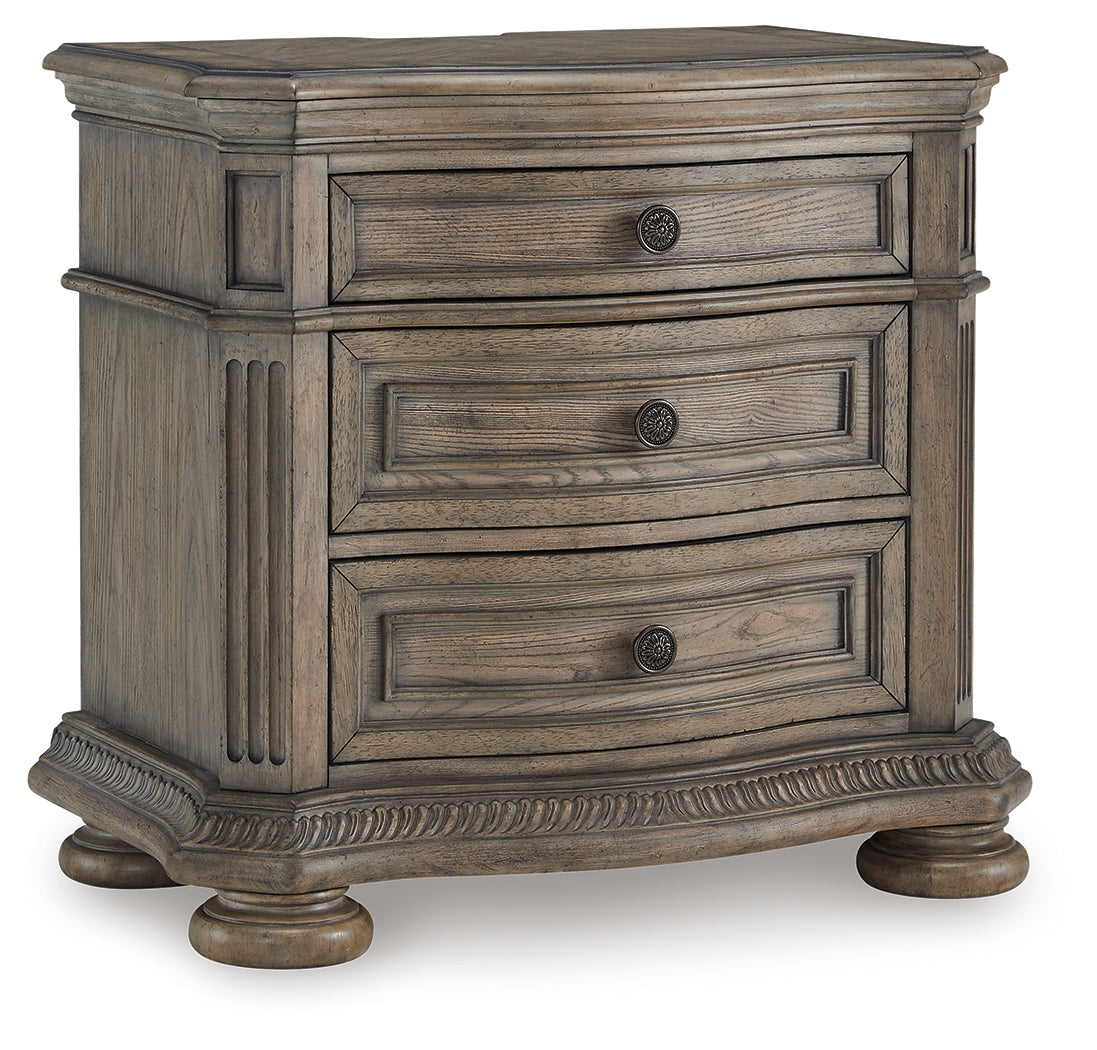 Ardenfield Light Brown King Sleigh Bedroom Set with Dresser, Mirror and Nightstand (Online Special Price) - Ornate Home