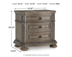 Ardenfield Light Brown King Sleigh Bedroom Set with Dresser, Mirror and Nightstand - Ornate Home