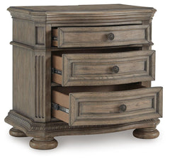 Ardenfield Light Brown King Upholstered Sleigh Bed, Dresser, Mirror, Chest and 2 Nightstands - Ornate Home