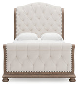 Ardenfield Light Brown Queen Upholstered Sleigh Bed (Online Special Price) - Ornate Home