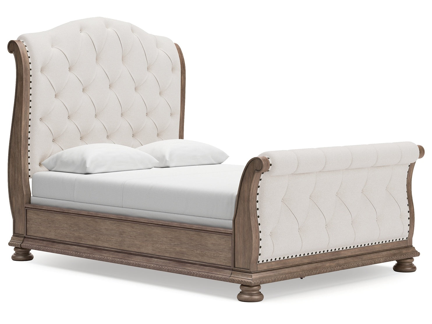 Ardenfield Light Brown Queen Upholstered Sleigh Bed - Ornate Home