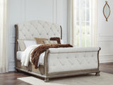 Ardenfield Light Brown Queen Upholstered Sleigh Bed - Ornate Home