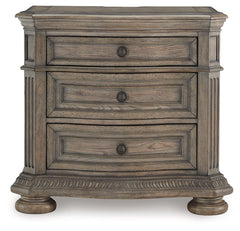 Ardenfield Light Brown Three Drawer Nightstand - Ornate Home