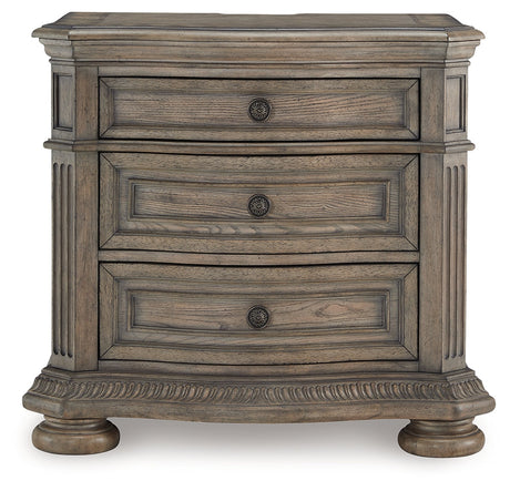 Ardenfield Light Brown Three Drawer Nightstand - Ornate Home