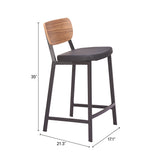 Ardenne Black & Brown Counter Stool (Set of 2) - Ornate Home