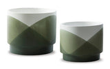 Ardenridge Green/White Planter (Set of 2) (Online Special Price) - Ornate Home