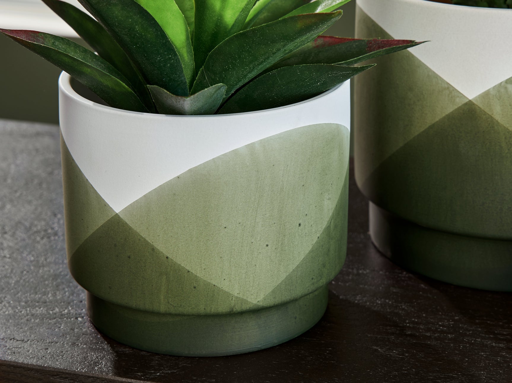 Ardenridge Green/White Planter (Set of 2) (Online Special Price) - Ornate Home