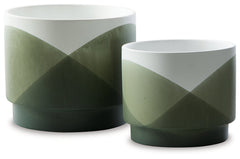 Ardenridge Green/White Planter (Set of 2) - Ornate Home