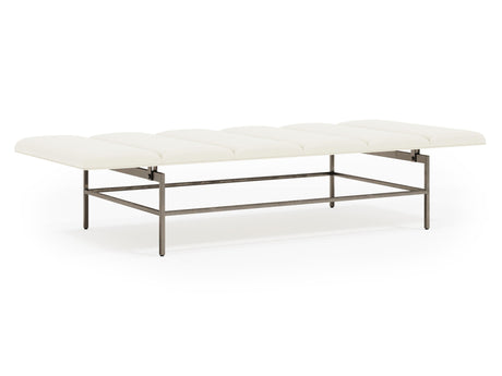 Ardmore White/Cream Leather Bench - Ornate Home