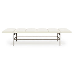 Ardmore White/Cream Leather Bench - Ornate Home