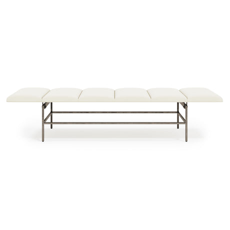 Ardmore White/Cream Leather Bench - Ornate Home