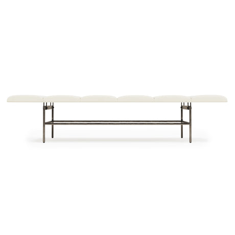 Ardmore White/Cream Leather Bench - Ornate Home