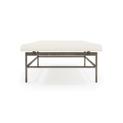 Ardmore White/Cream Leather Bench - Ornate Home