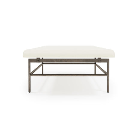 Ardmore White/Cream Leather Bench - Ornate Home