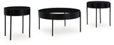 Ardoline Black 3pc Coffee Table Set - Ornate Home