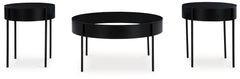 Ardoline Black 3pc Coffee Table Set - Ornate Home