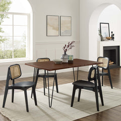 Ardor Black/Walnut 60" Live Edge Acacia Wood Acacia Wood Dining Table - Ornate Home