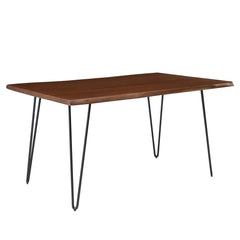 Ardor Black/Walnut 60" Live Edge Acacia Wood Acacia Wood Dining Table - Ornate Home