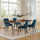 Ardor Black/Walnut 74" Live Edge Acacia Wood Acacia Wood Dining Table - Ornate Home