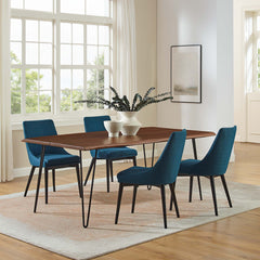Ardor Black/Walnut 74" Live Edge Acacia Wood Acacia Wood Dining Table - Ornate Home