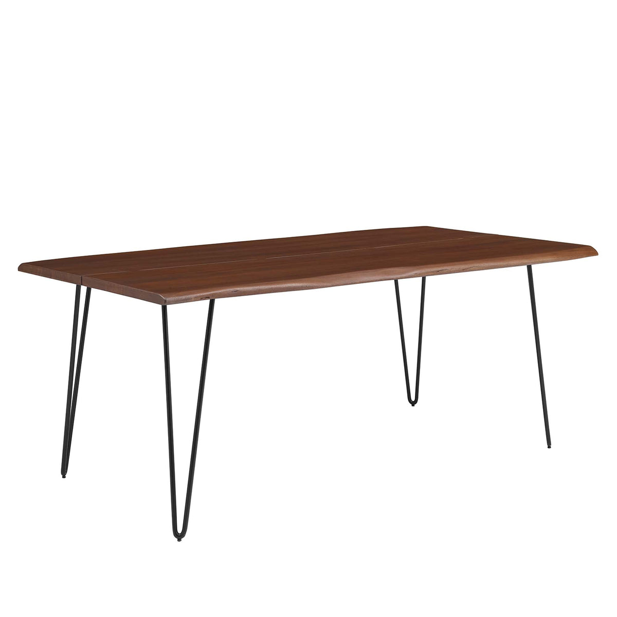 Ardor Black/Walnut 74" Live Edge Acacia Wood Acacia Wood Dining Table - Ornate Home