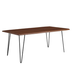 Ardor Black/Walnut 74" Live Edge Acacia Wood Acacia Wood Dining Table - Ornate Home